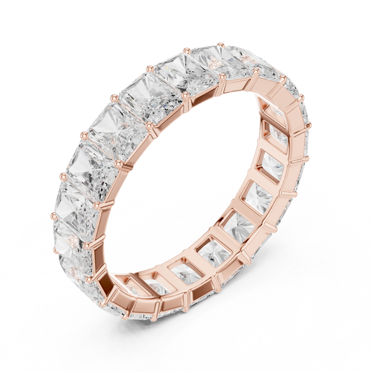 4.87ct Radiant-Cut Diamond Eternity Band in Yellow Gold