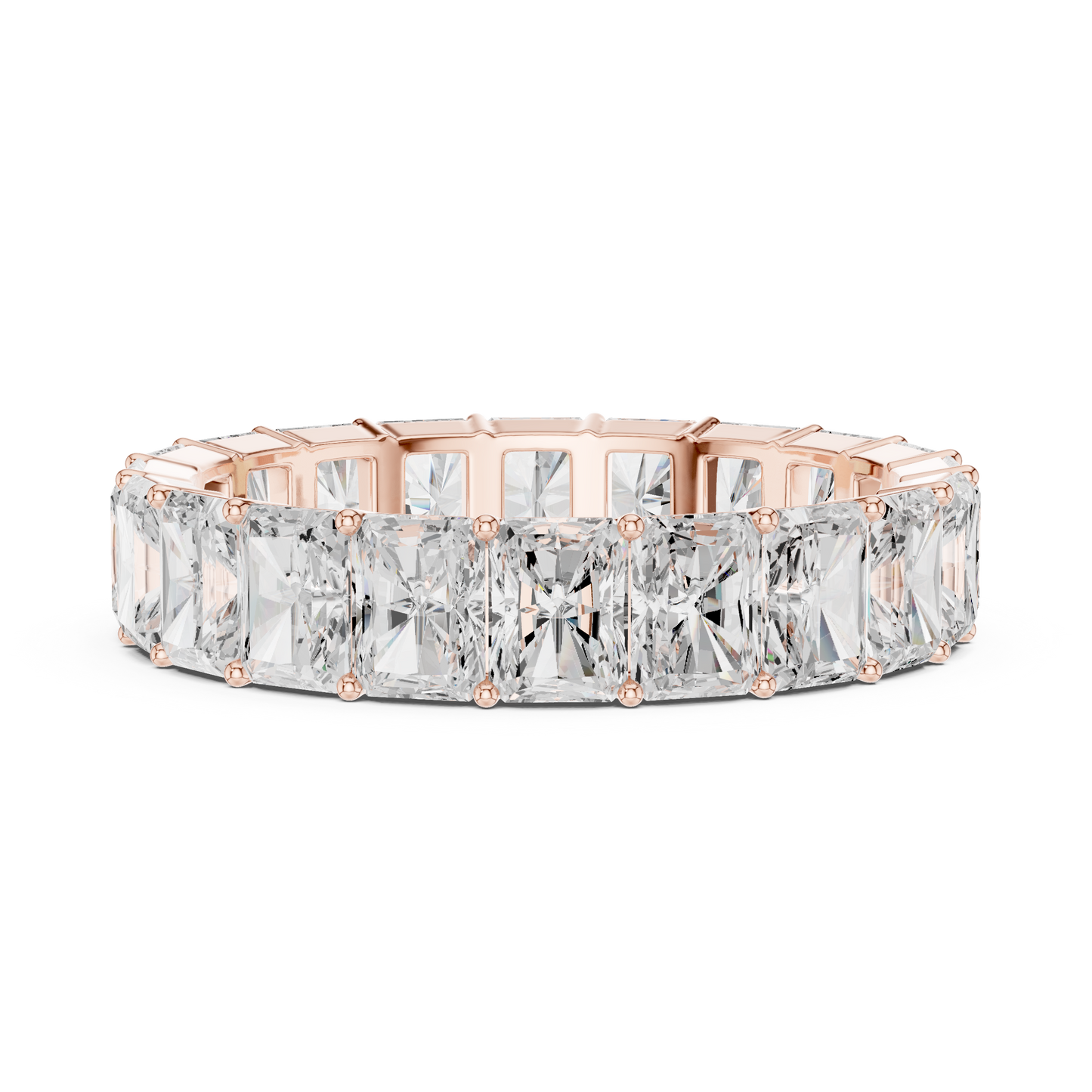 4.87ct Radiant-Cut Diamond Eternity Band in Yellow Gold