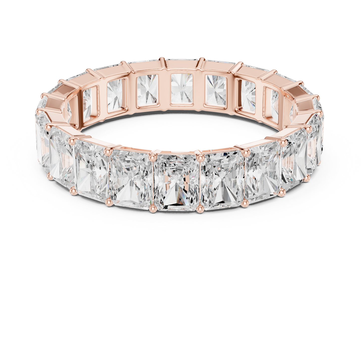 4.87ct Radiant-Cut Diamond Eternity Band in Yellow Gold