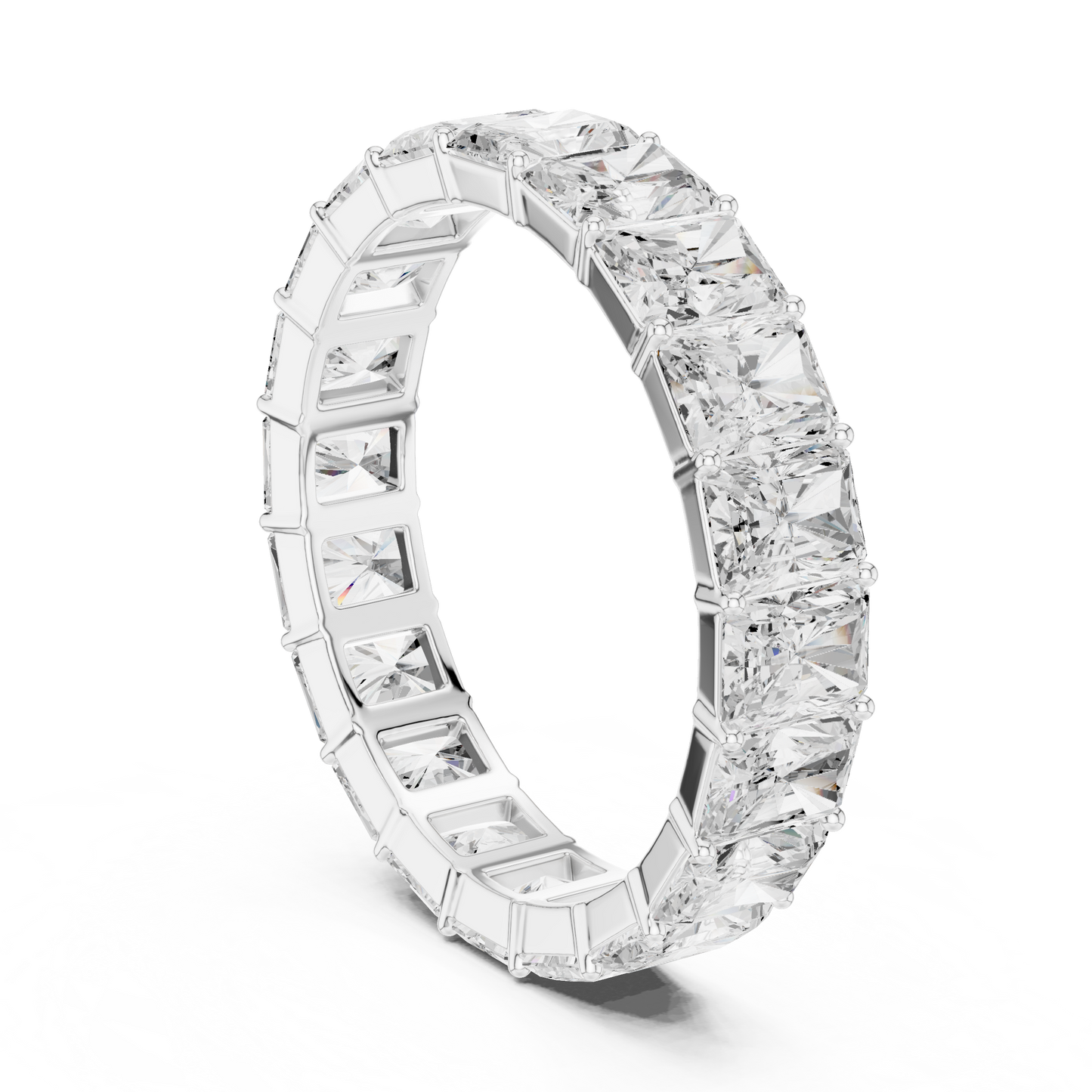 4.87ct Radiant-Cut Diamond Eternity Band in Yellow Gold