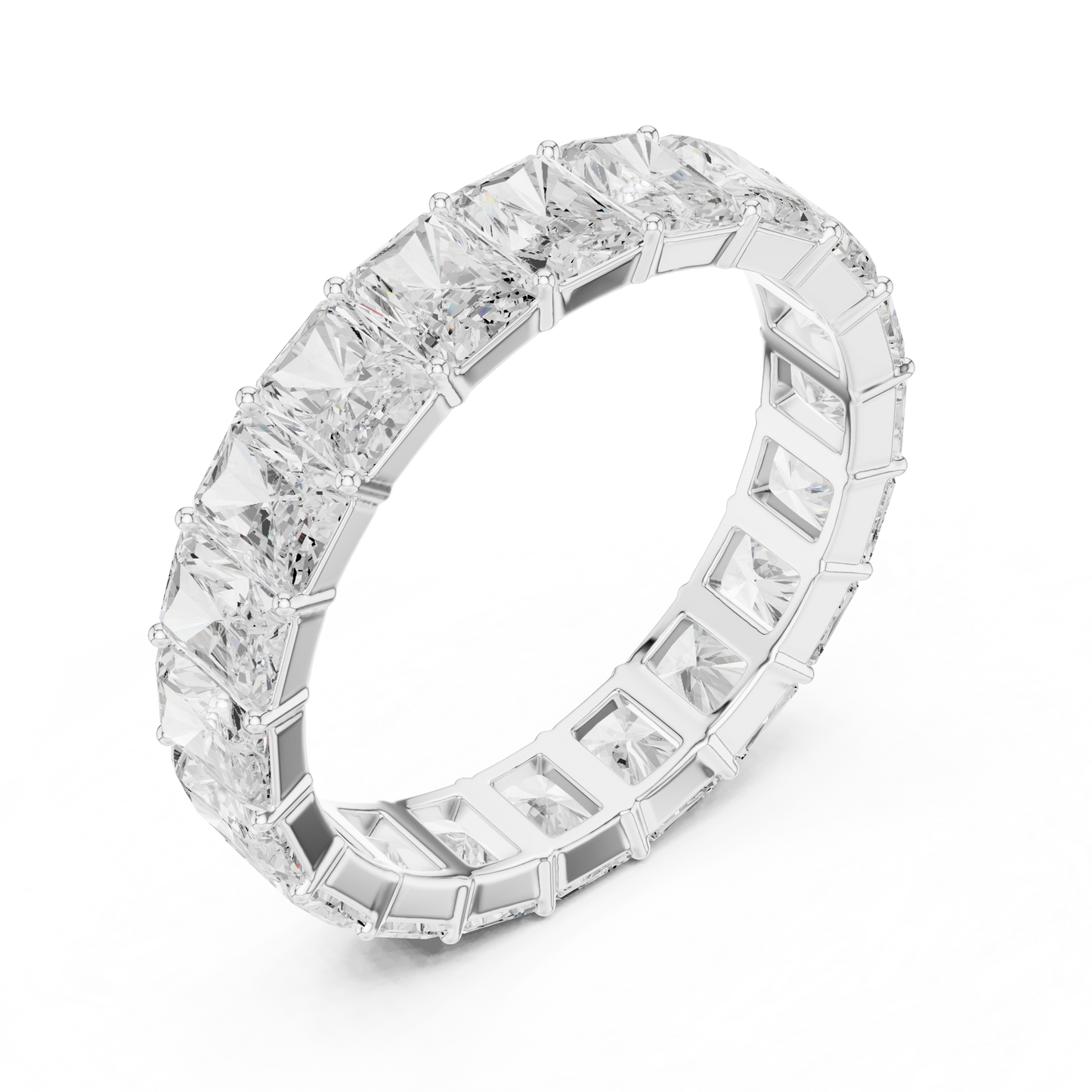 4.87ct Radiant-Cut Diamond Eternity Band in Yellow Gold