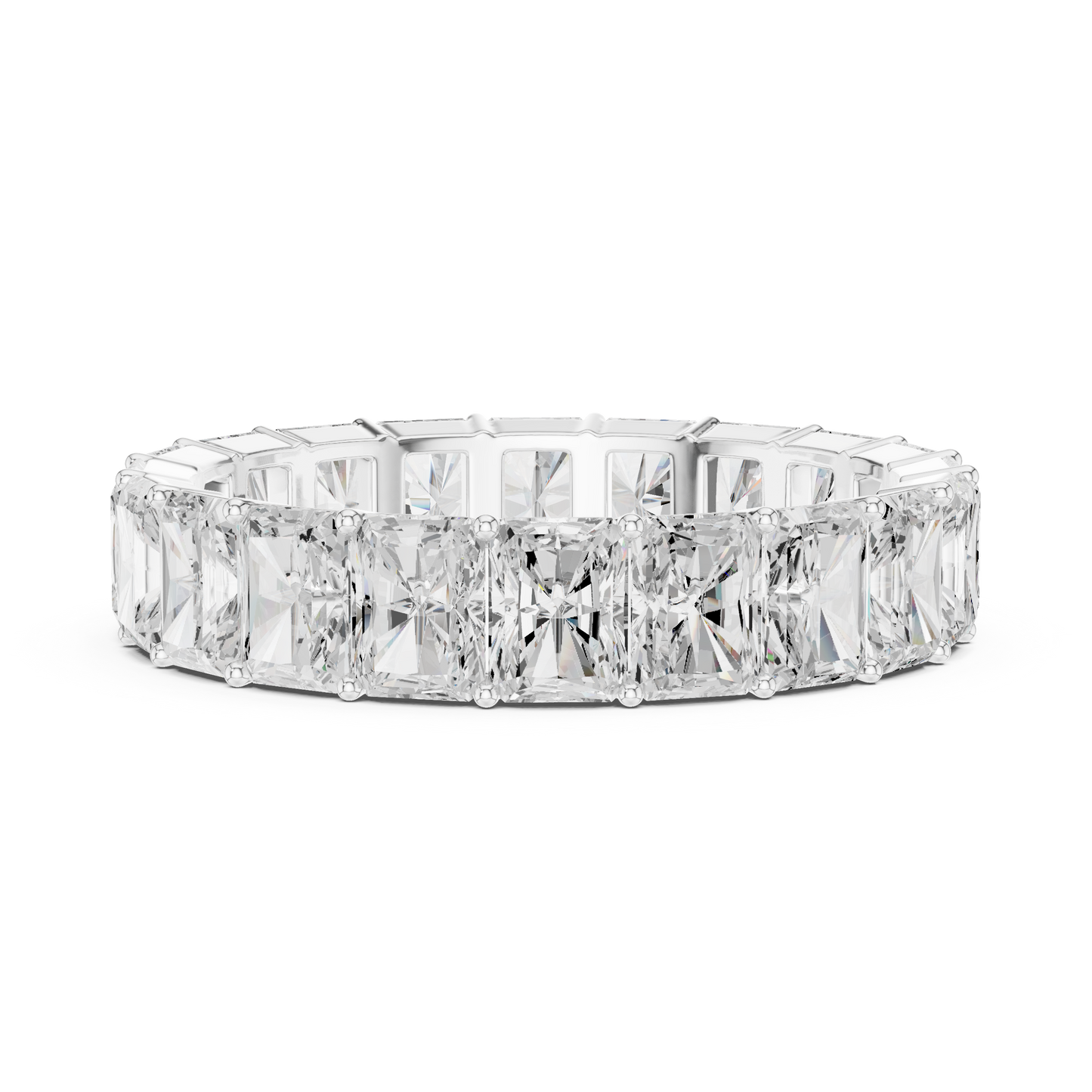 4.87ct Radiant-Cut Diamond Eternity Band in Yellow Gold