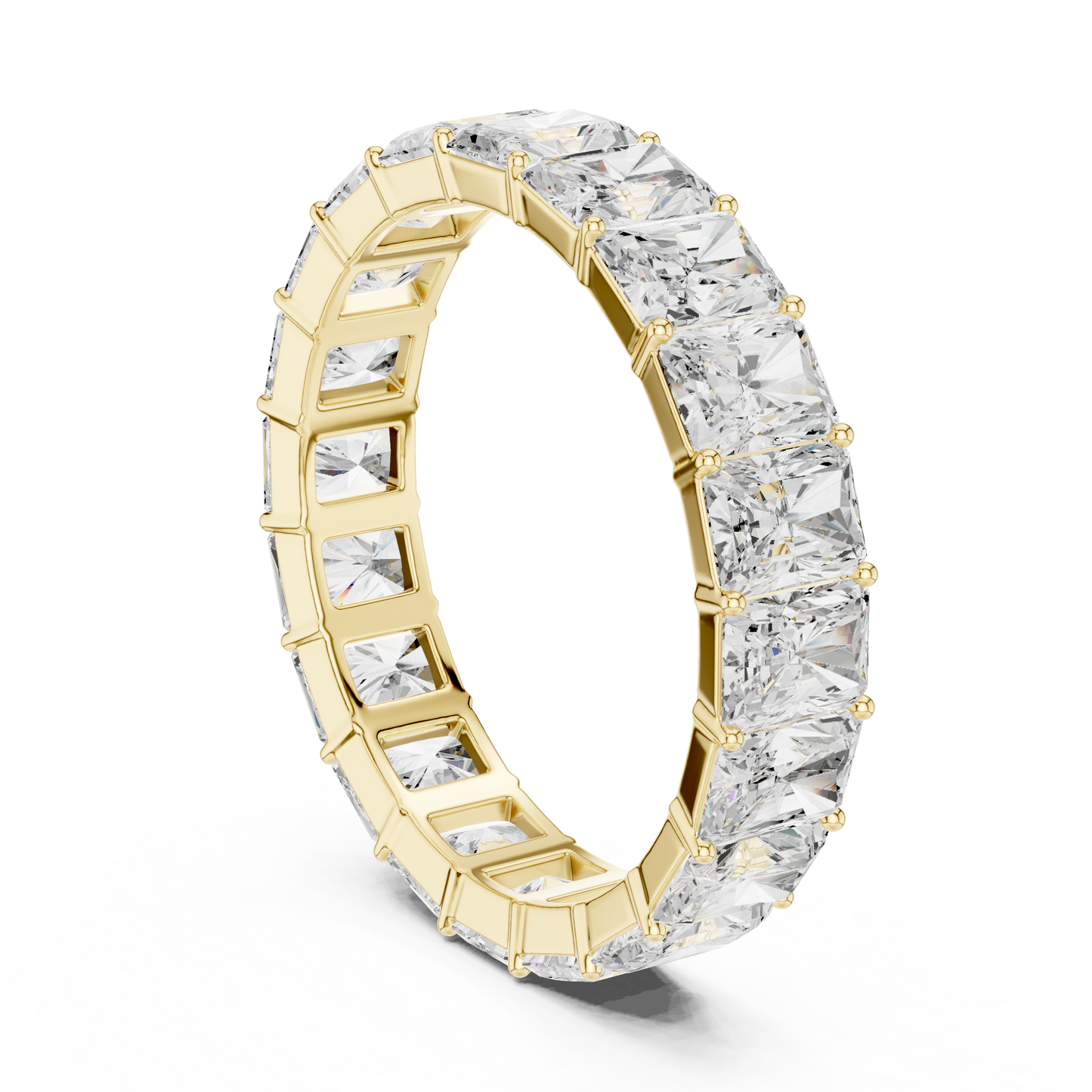 4.87ct Radiant-Cut Diamond Eternity Band in Yellow Gold