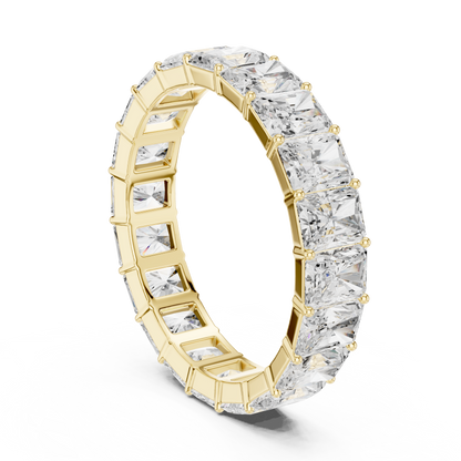 4.87ct Radiant-Cut Diamond Eternity Band in Yellow Gold