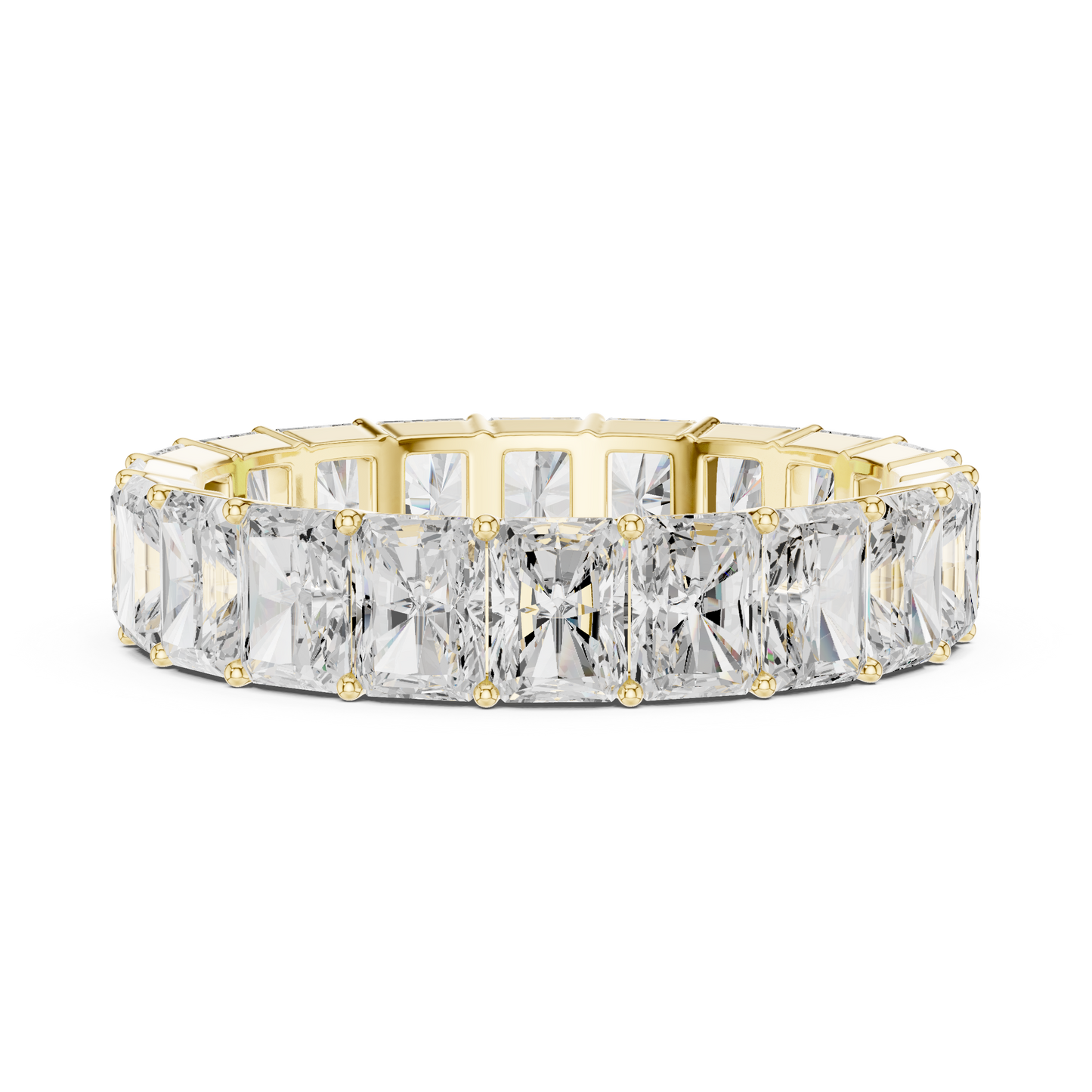 4.87ct Radiant-Cut Diamond Eternity Band in Yellow Gold