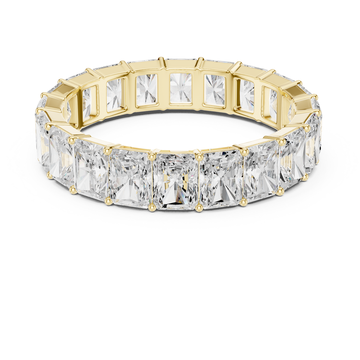 4.87ct Radiant-Cut Diamond Eternity Band in Yellow Gold