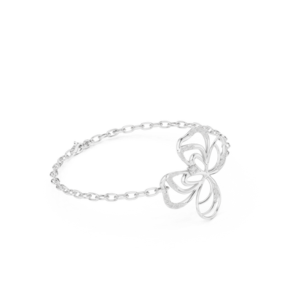 0.38CTW Diamond Openwork Floral Chain Bracelet - Yellow Gold