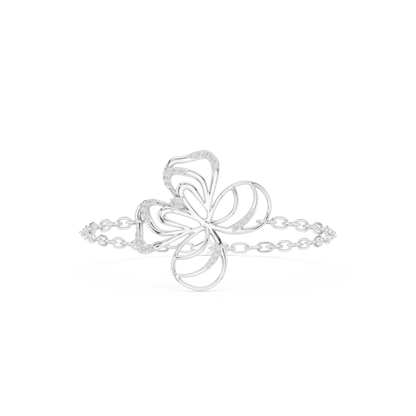 0.38CTW Diamond Openwork Floral Chain Bracelet - Yellow Gold