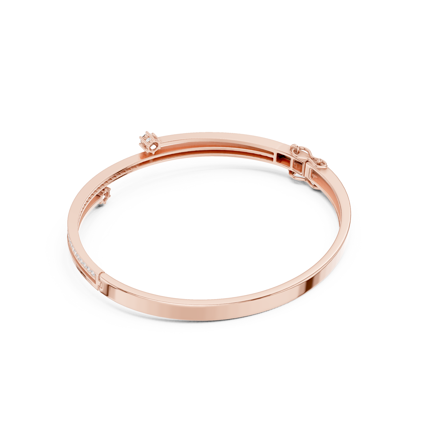 0.80CTWDiamond Bypass Bangle Bracelet | Yellow Gold Wrap Cuff