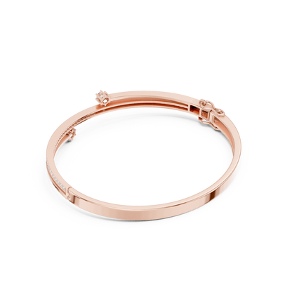 0.80CTWDiamond Bypass Bangle Bracelet | Yellow Gold Wrap Cuff
