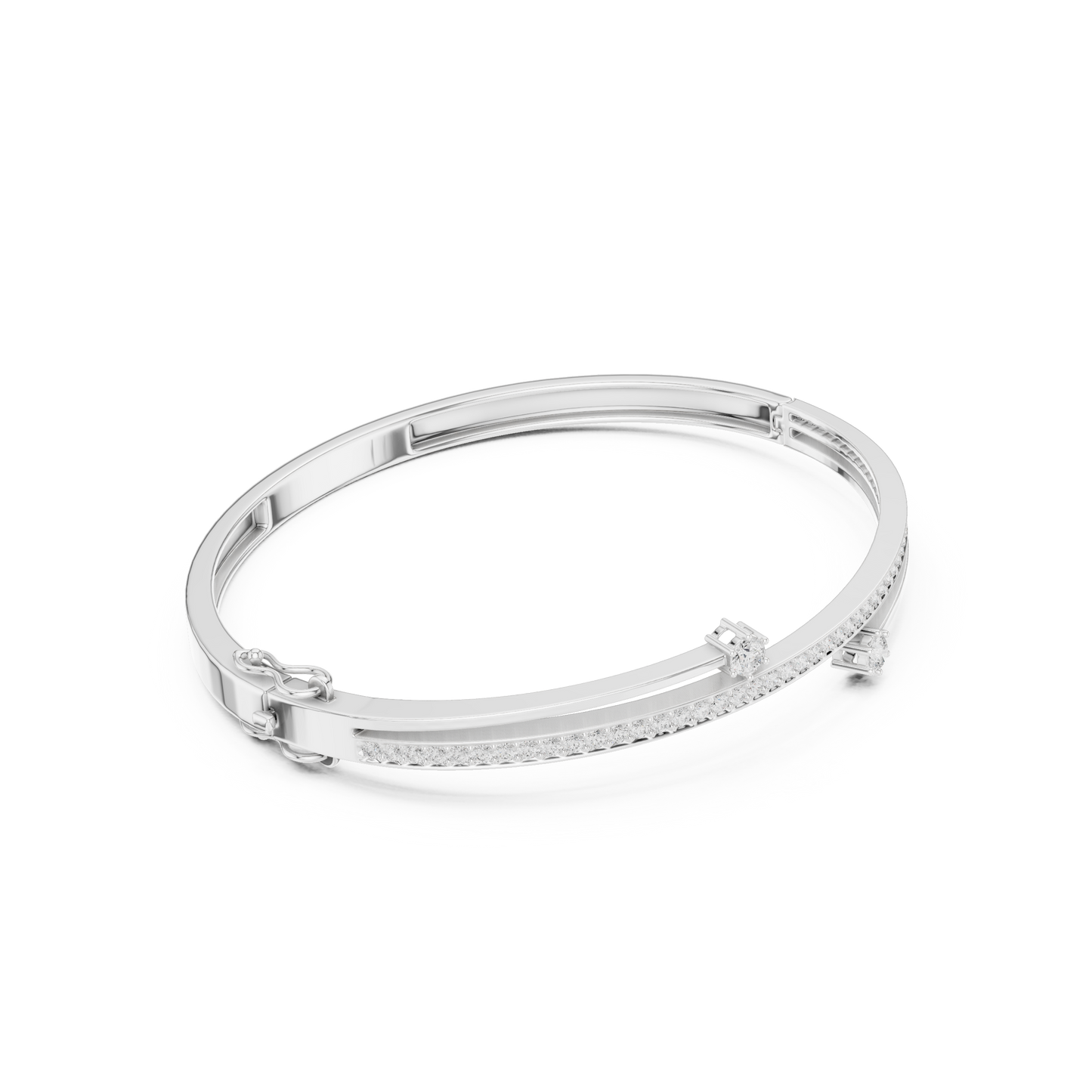 0.80CTWDiamond Bypass Bangle Bracelet | Yellow Gold Wrap Cuff