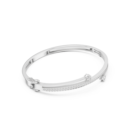0.80CTWDiamond Bypass Bangle Bracelet | Yellow Gold Wrap Cuff