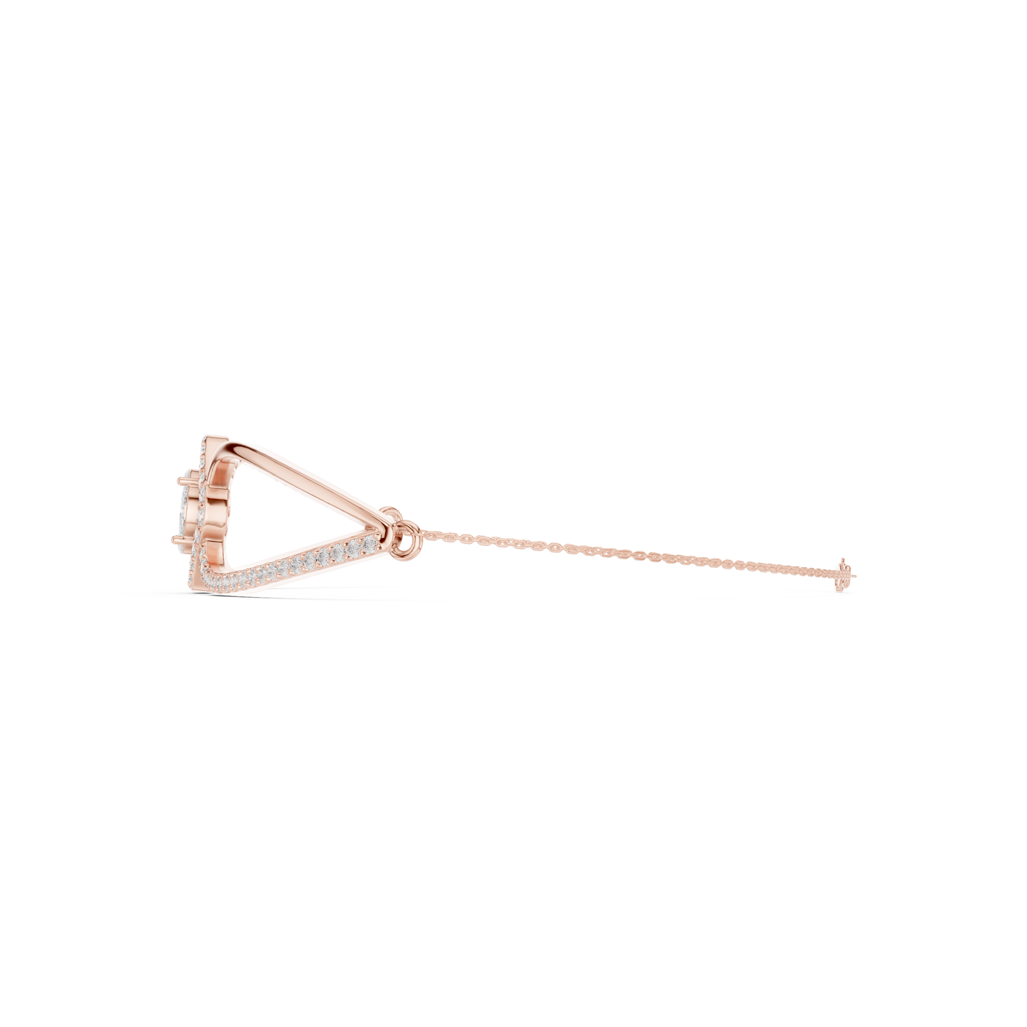 0.94CTW Princess & Marquise Cut Diamond Kite Halo Bangle - Yellow Gold