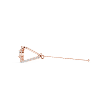 0.94CTW Princess & Marquise Cut Diamond Kite Halo Bangle - Yellow Gold