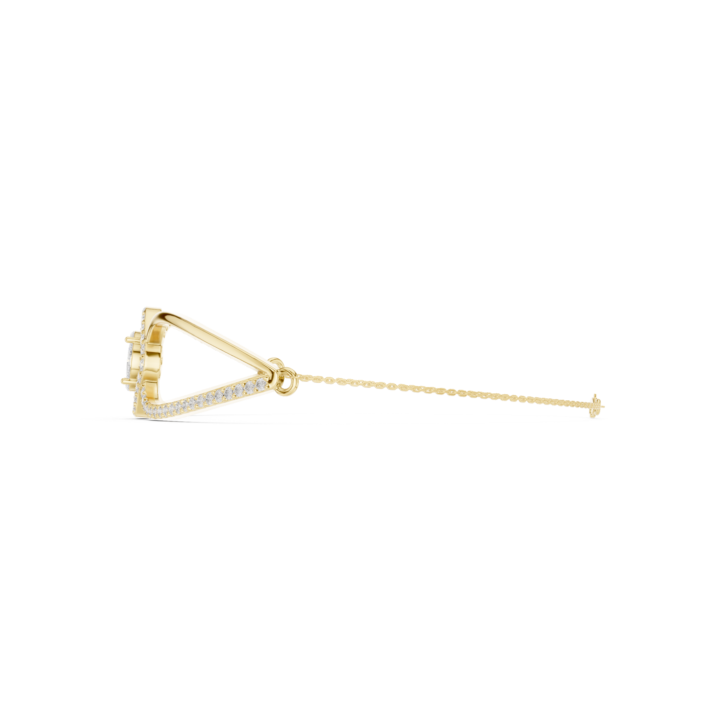 0.94CTW Princess & Marquise Cut Diamond Kite Halo Bangle - Yellow Gold