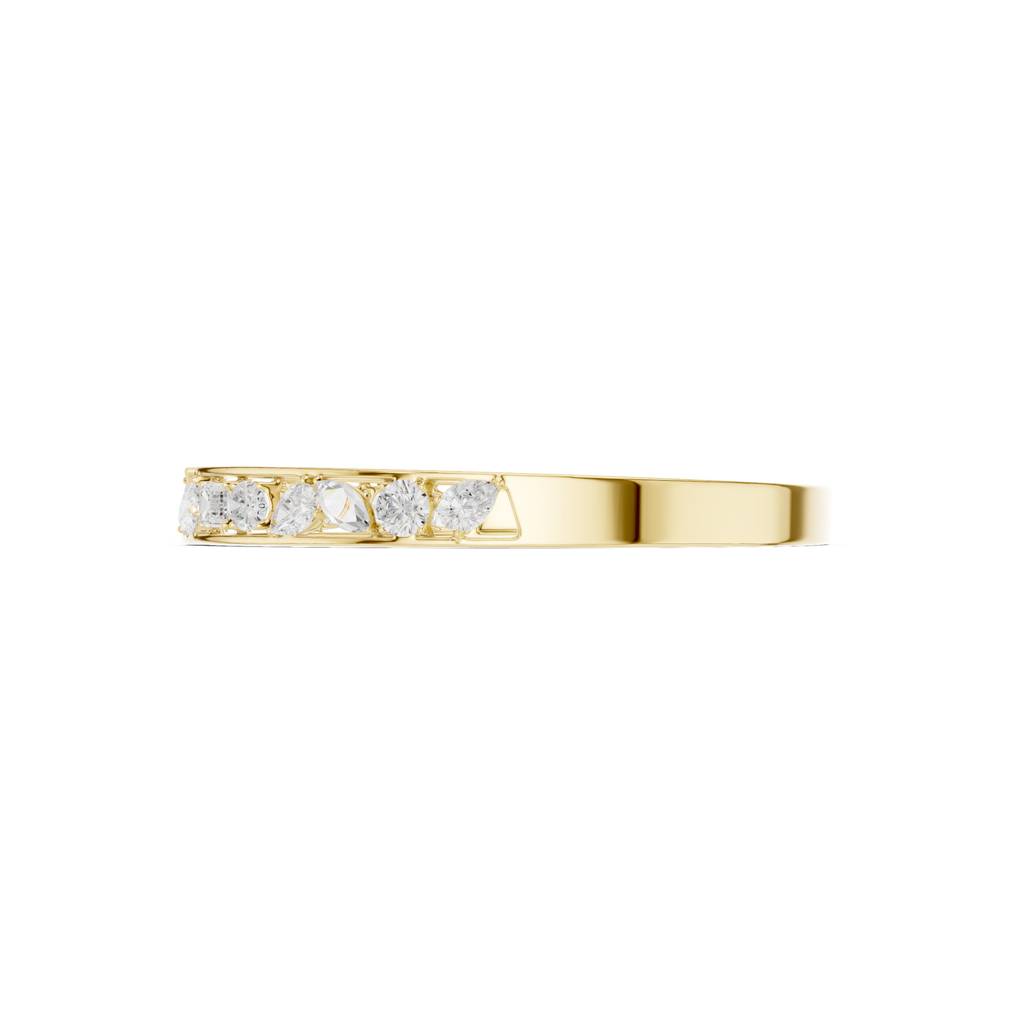 3.51CTW Mixed Diamond Open Cuff Bangle | Gold Geometric Bracelet