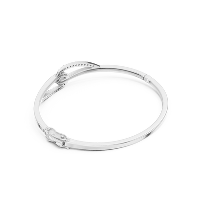 0.33CTW Interlocking Knot Diamond Hinged Bangle - Yellow Gold