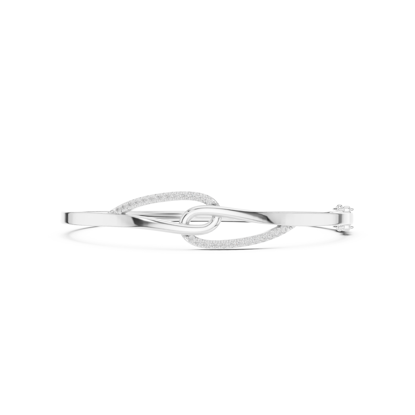 0.33CTW Interlocking Knot Diamond Hinged Bangle - Yellow Gold