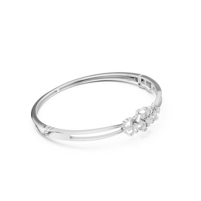 0.32CTW Vintage Filigree Diamond Cluster Bangle - Yellow Gold
