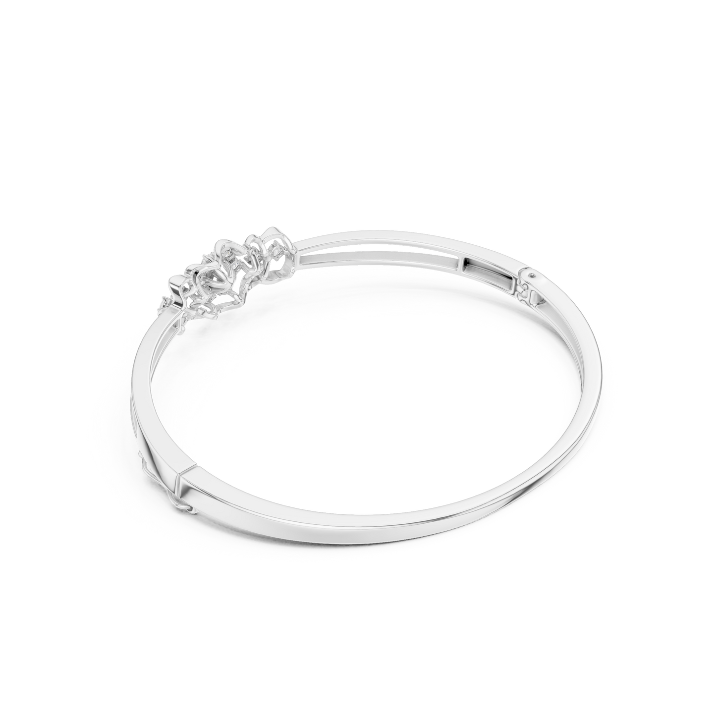 0.32CTW Vintage Filigree Diamond Cluster Bangle - Yellow Gold