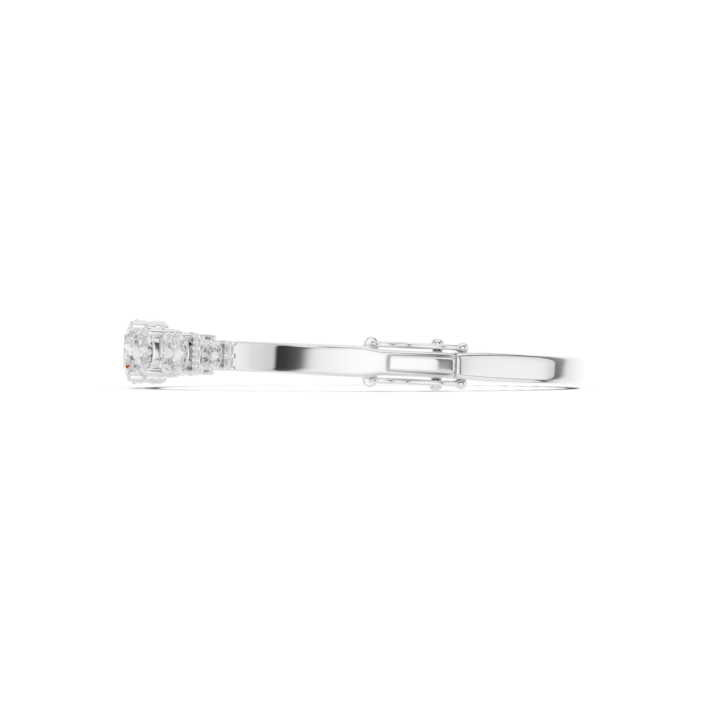5.14CTW Round Cut Diamond Graduated Bangle Bracelet - Yellow Gold