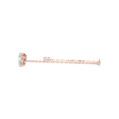 3.60CTW Mixed Shape Diamond Trio Chain Bracelet with Charm - Yellow Gold