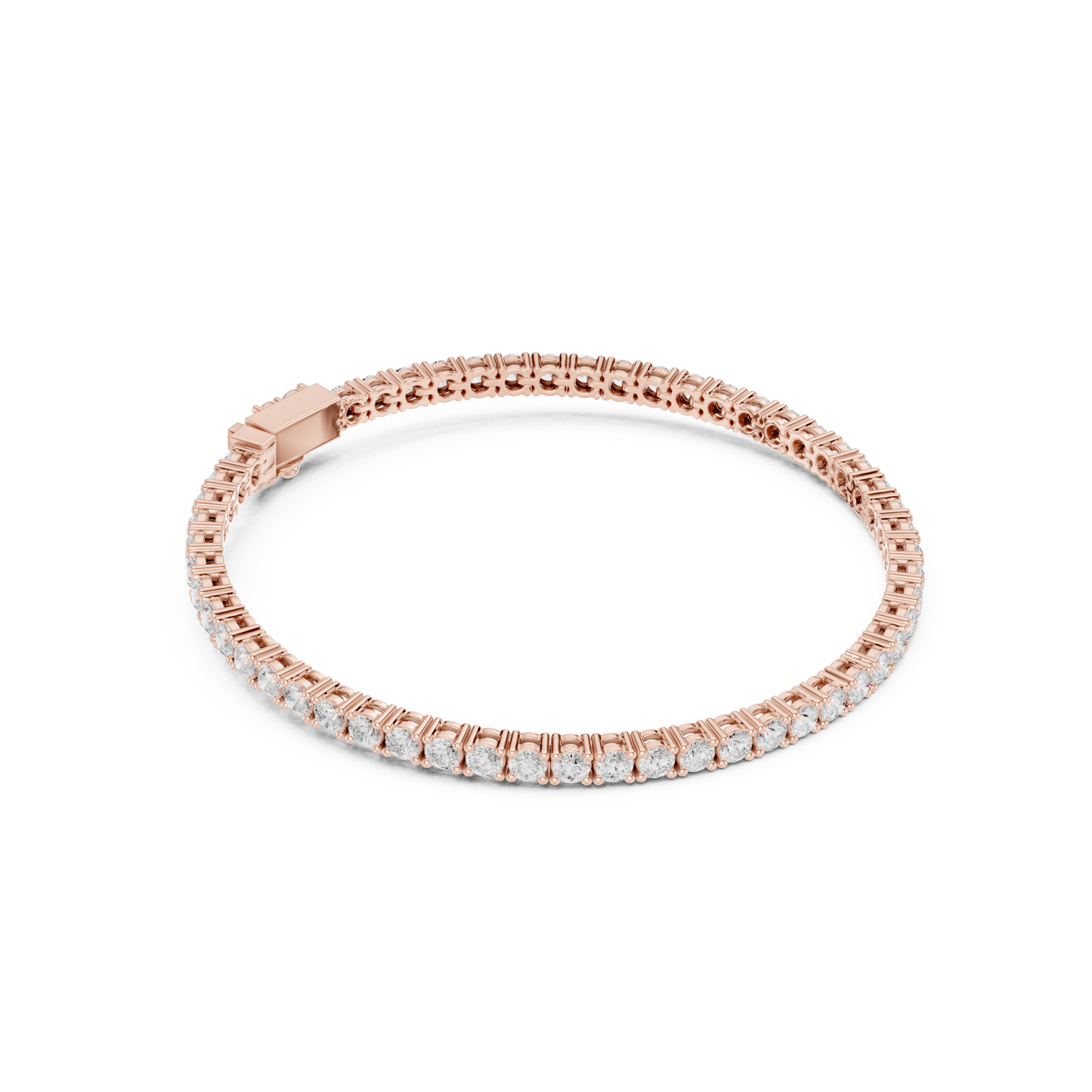 3.05CTW Classic Four-Prong Diamond Tennis Bracelet - Yellow Gold