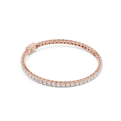 3.05CTW Classic Four-Prong Diamond Tennis Bracelet - Yellow Gold