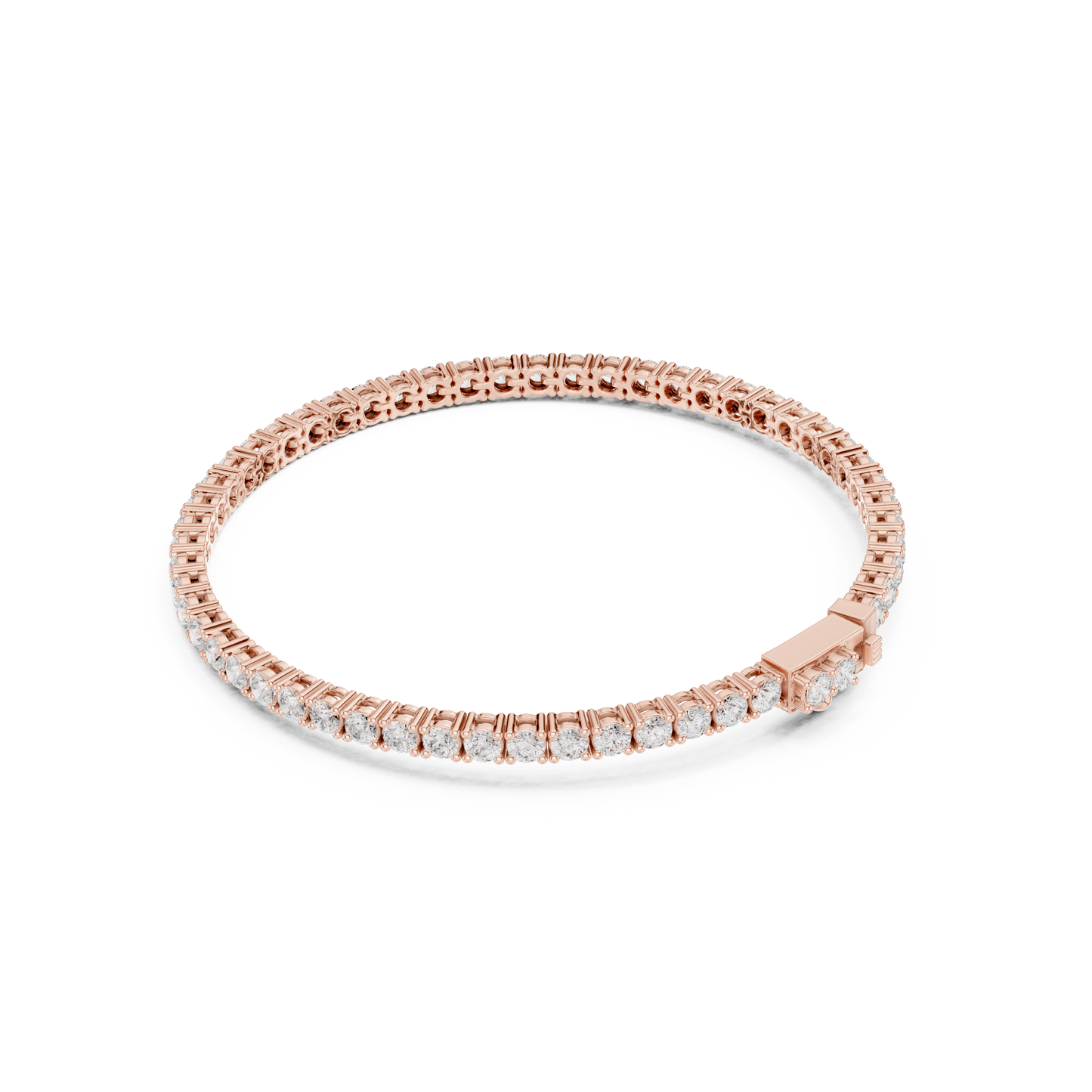 3.05CTW Classic Four-Prong Diamond Tennis Bracelet - Yellow Gold