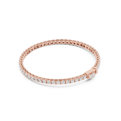 3.05CTW Classic Four-Prong Diamond Tennis Bracelet - Yellow Gold