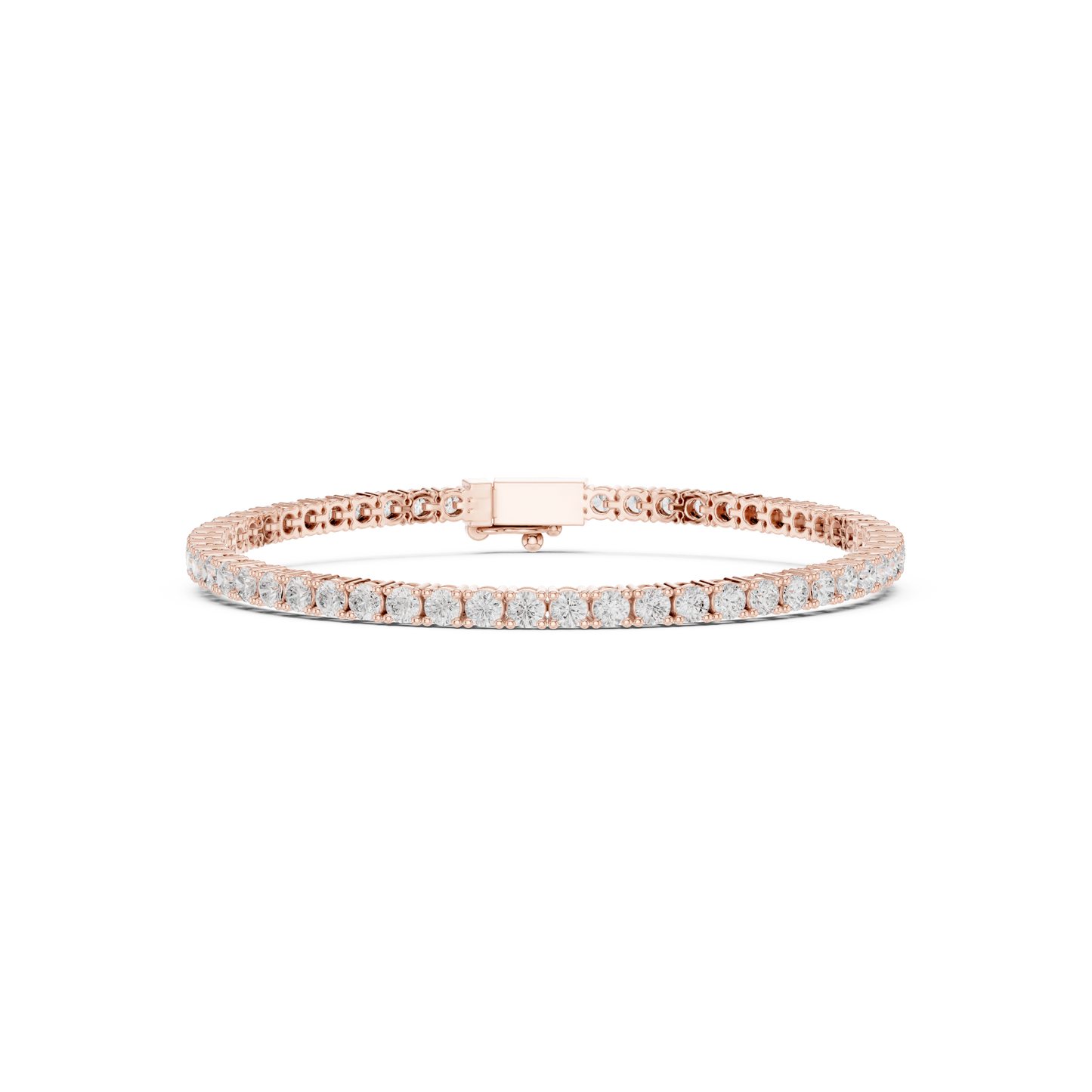3.05CTW Classic Four-Prong Diamond Tennis Bracelet - Yellow Gold