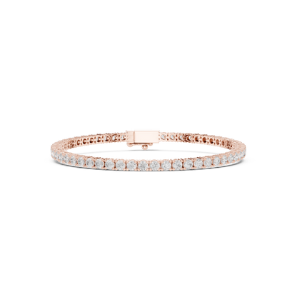 3.05CTW Classic Four-Prong Diamond Tennis Bracelet - Yellow Gold