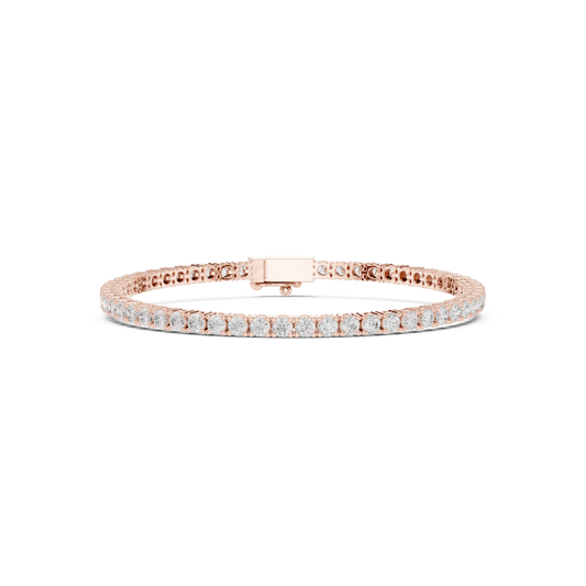 3.05CTW Classic Four-Prong Diamond Tennis Bracelet - Yellow Gold