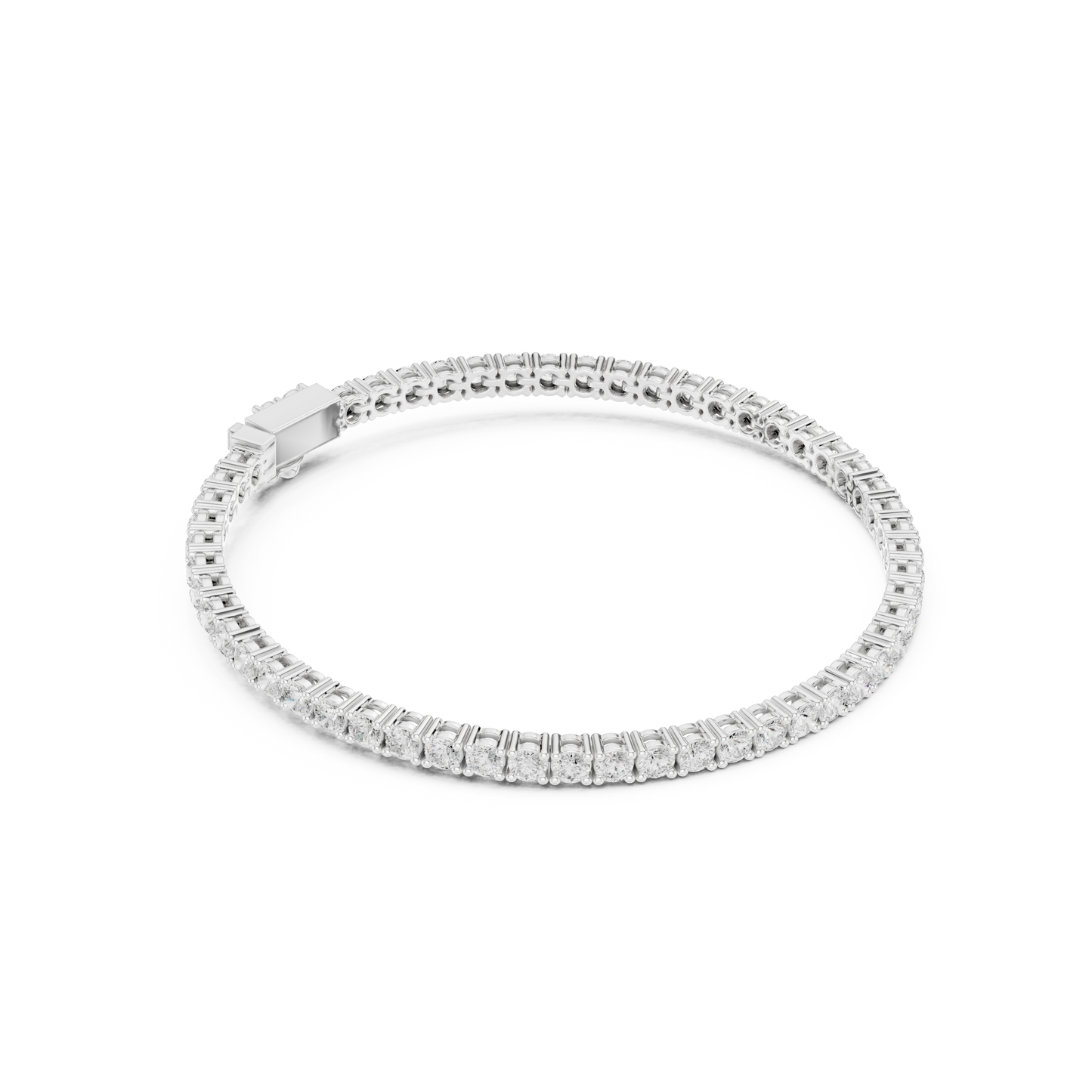 3.05CTW Classic Four-Prong Diamond Tennis Bracelet - Yellow Gold