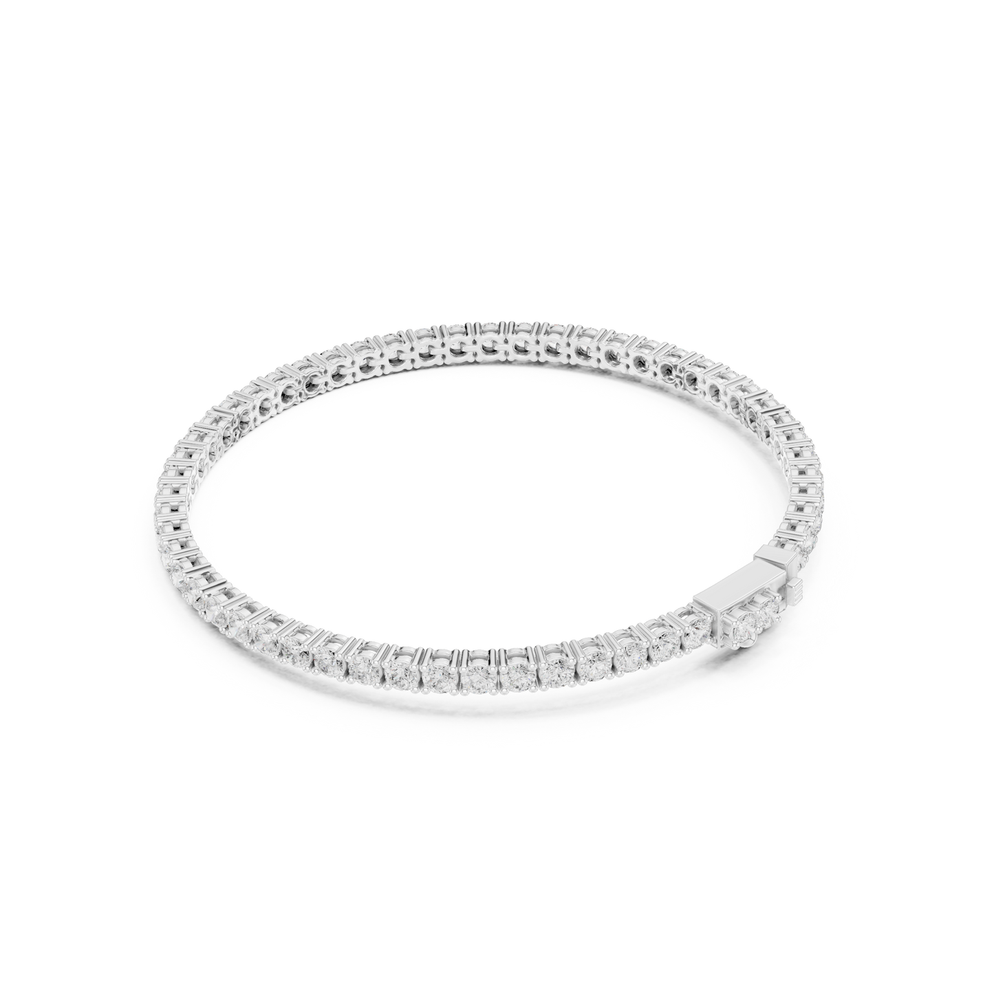 3.05CTW Classic Four-Prong Diamond Tennis Bracelet - Yellow Gold