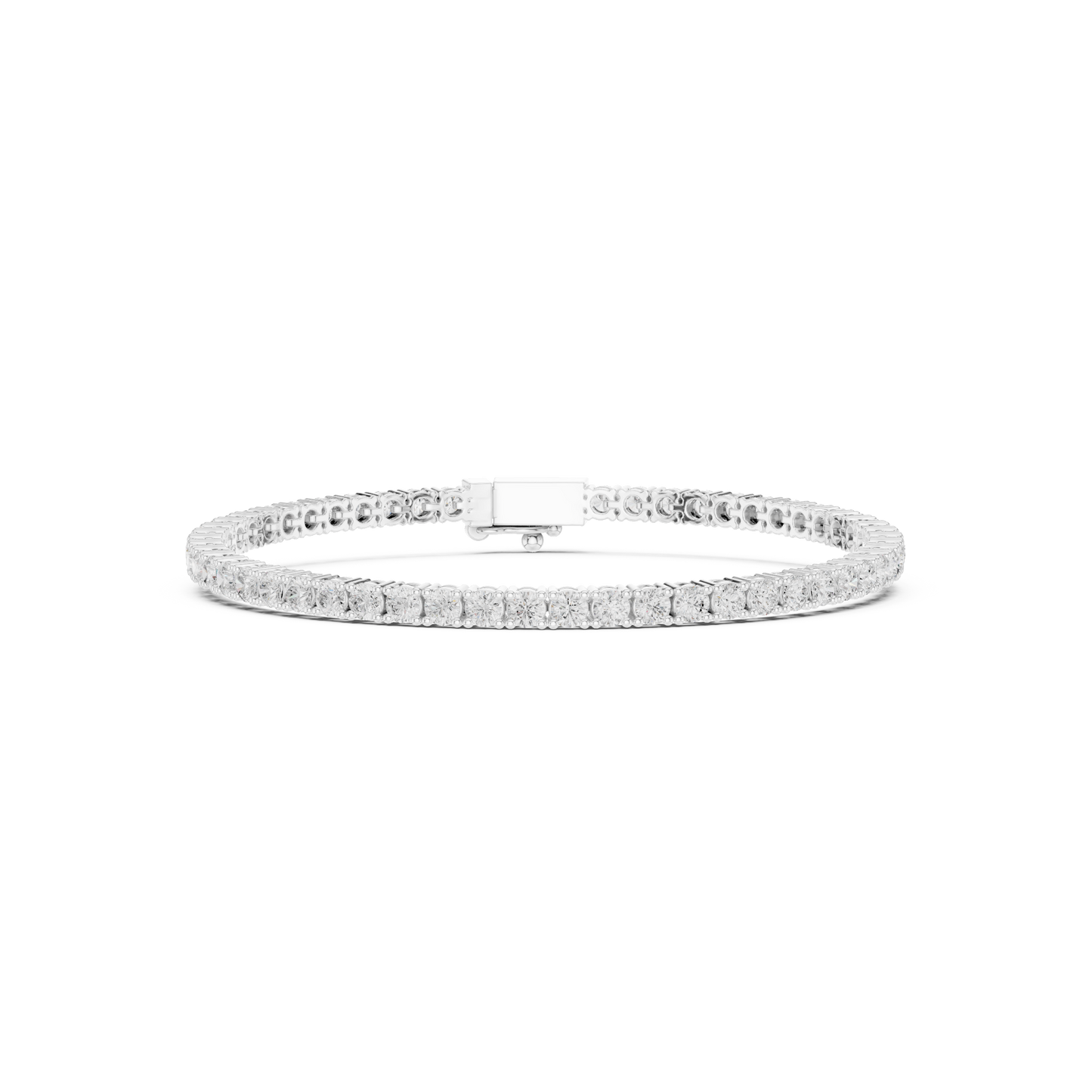3.05CTW Classic Four-Prong Diamond Tennis Bracelet - Yellow Gold