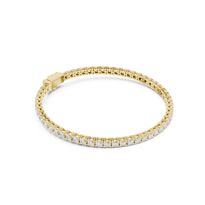 3.05CTW Classic Four-Prong Diamond Tennis Bracelet - Yellow Gold
