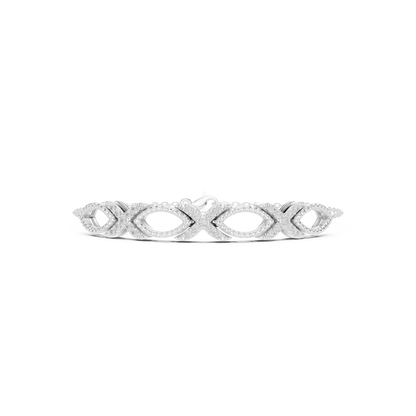0.34CTW Infinity Diamond Link Bracelet - Yellow Gold Milgrain Bangle