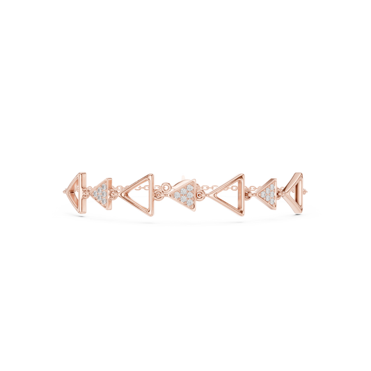 0.15 Carat Geometric Triangle Diamond Link Bracelet - Yellow Gold Arrow