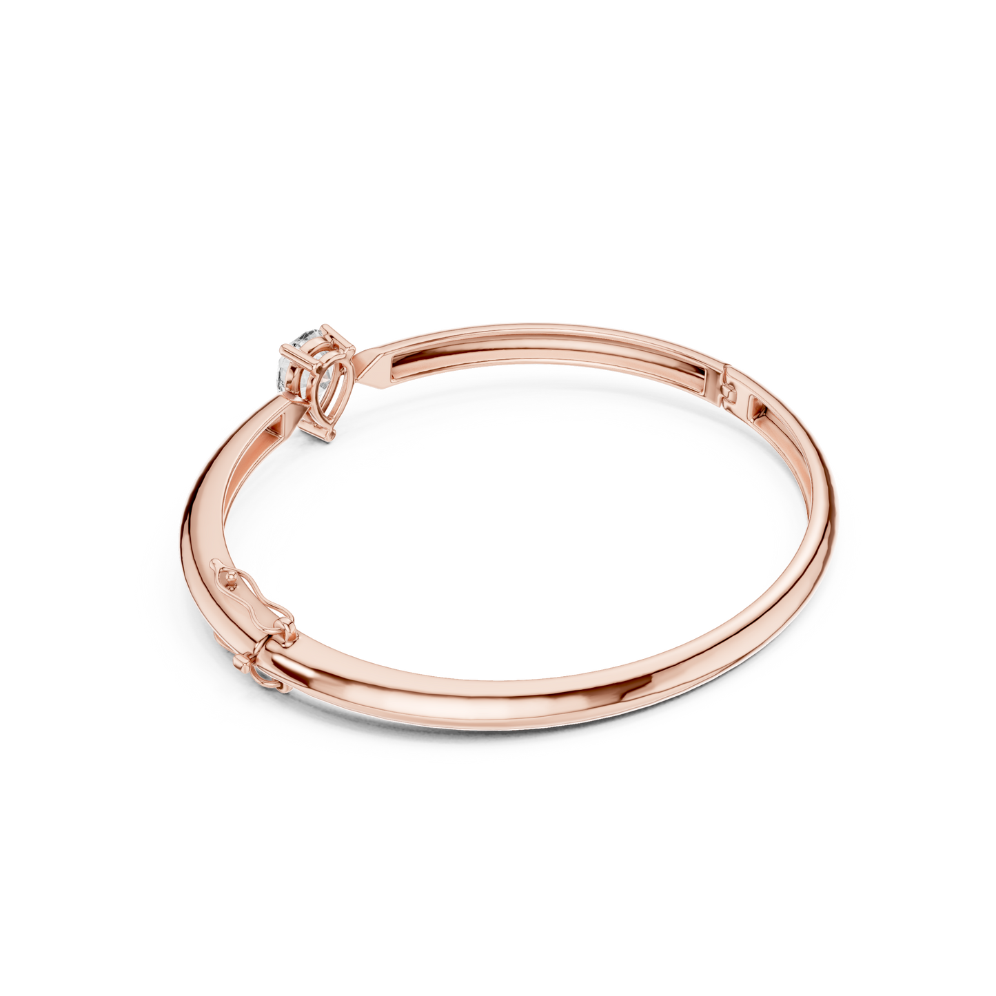 1.97CTW Pear Cut Solitaire Diamond Tapered Bangle - Yellow Gold