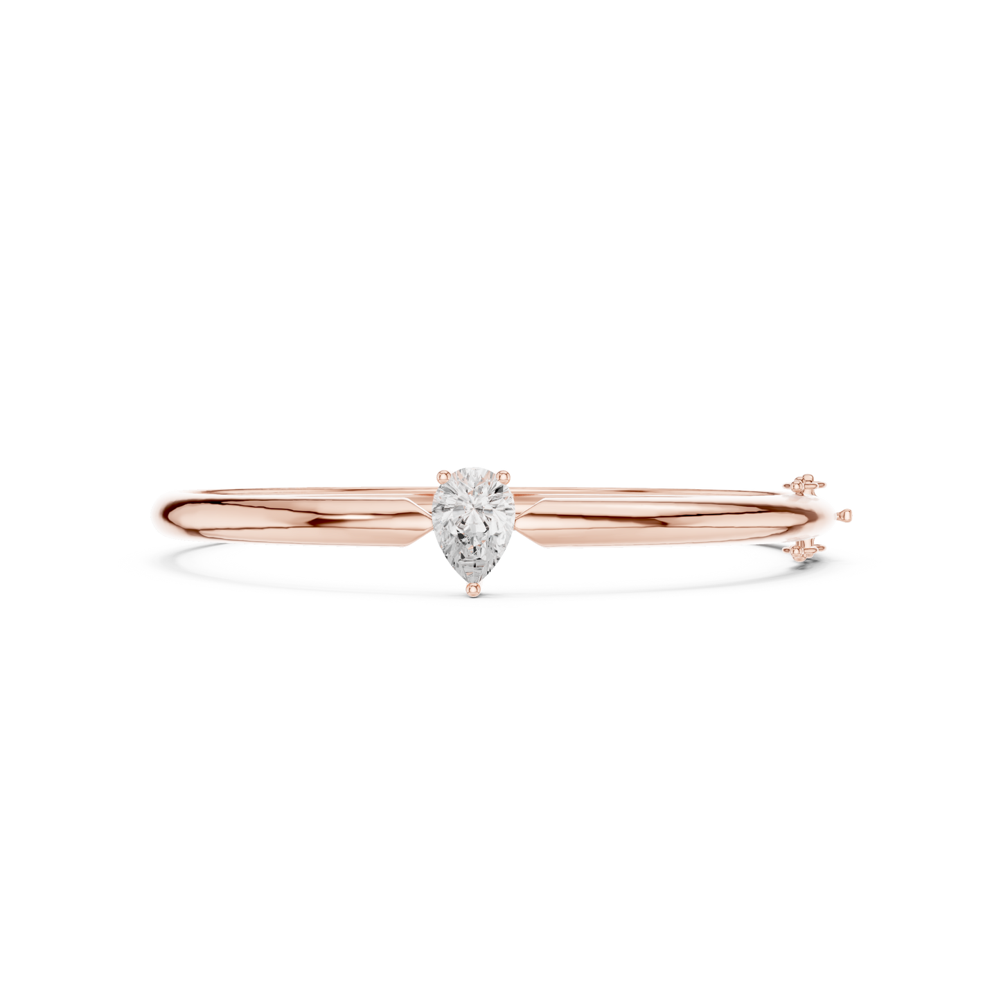 1.97CTW Pear Cut Solitaire Diamond Tapered Bangle - Yellow Gold