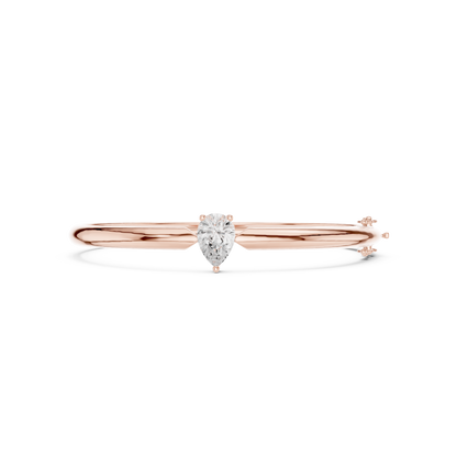 1.97CTW Pear Cut Solitaire Diamond Tapered Bangle - Yellow Gold