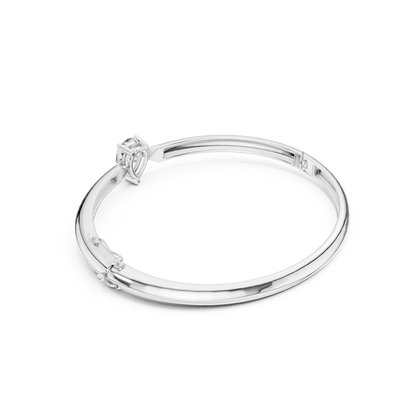 1.97CTW Pear Cut Solitaire Diamond Tapered Bangle - Yellow Gold