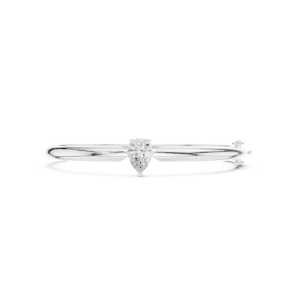 1.97CTW Pear Cut Solitaire Diamond Tapered Bangle - Yellow Gold