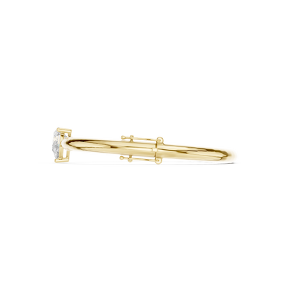 1.97CTW Pear Cut Solitaire Diamond Tapered Bangle - Yellow Gold