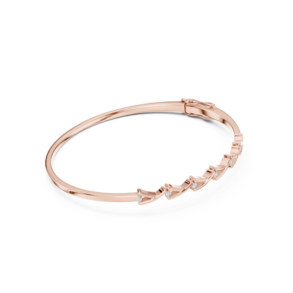 0.09CTW Intertwined Infinity Wave Diamond Bangle Bracelet - Yellow Gold