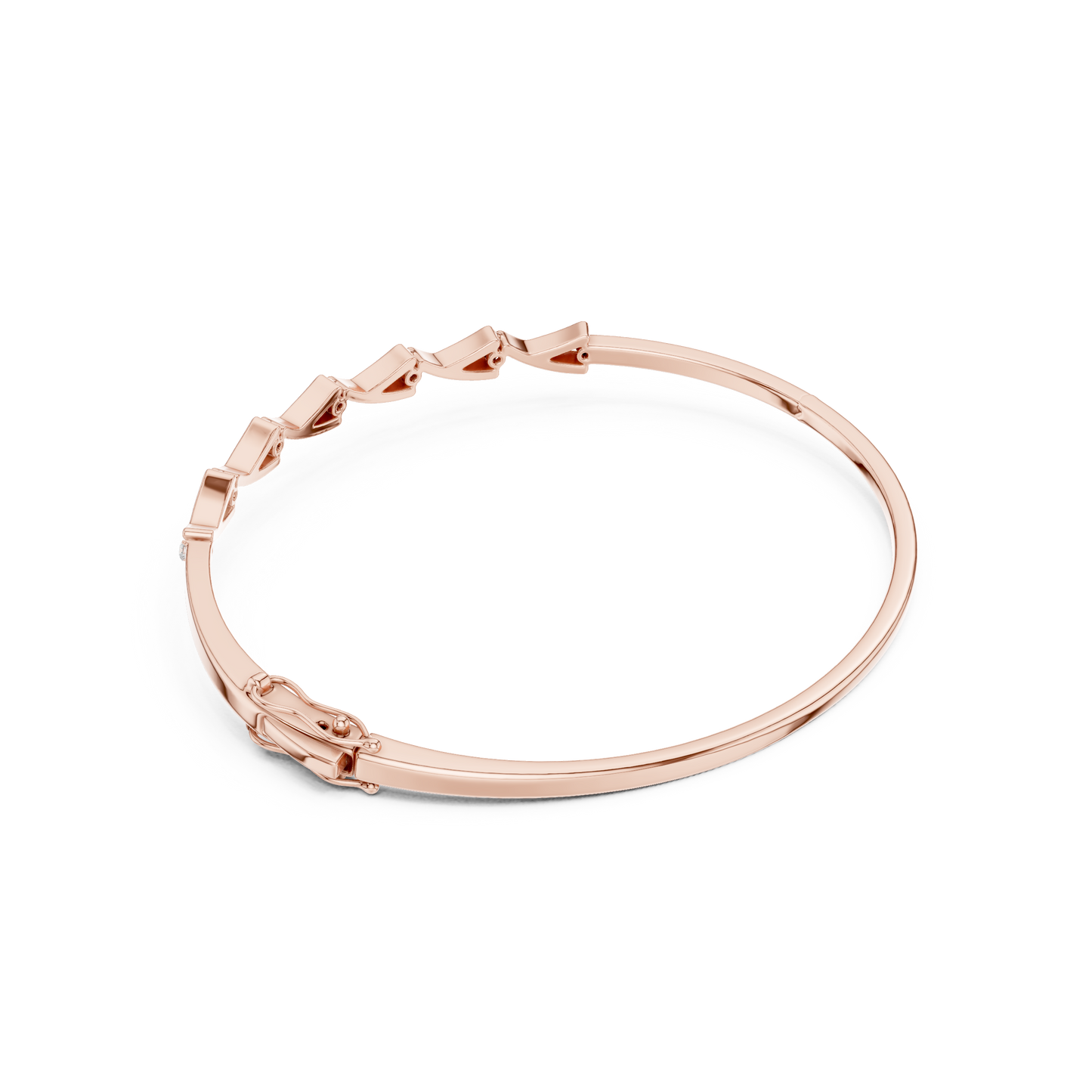 0.09CTW Intertwined Infinity Wave Diamond Bangle Bracelet - Yellow Gold