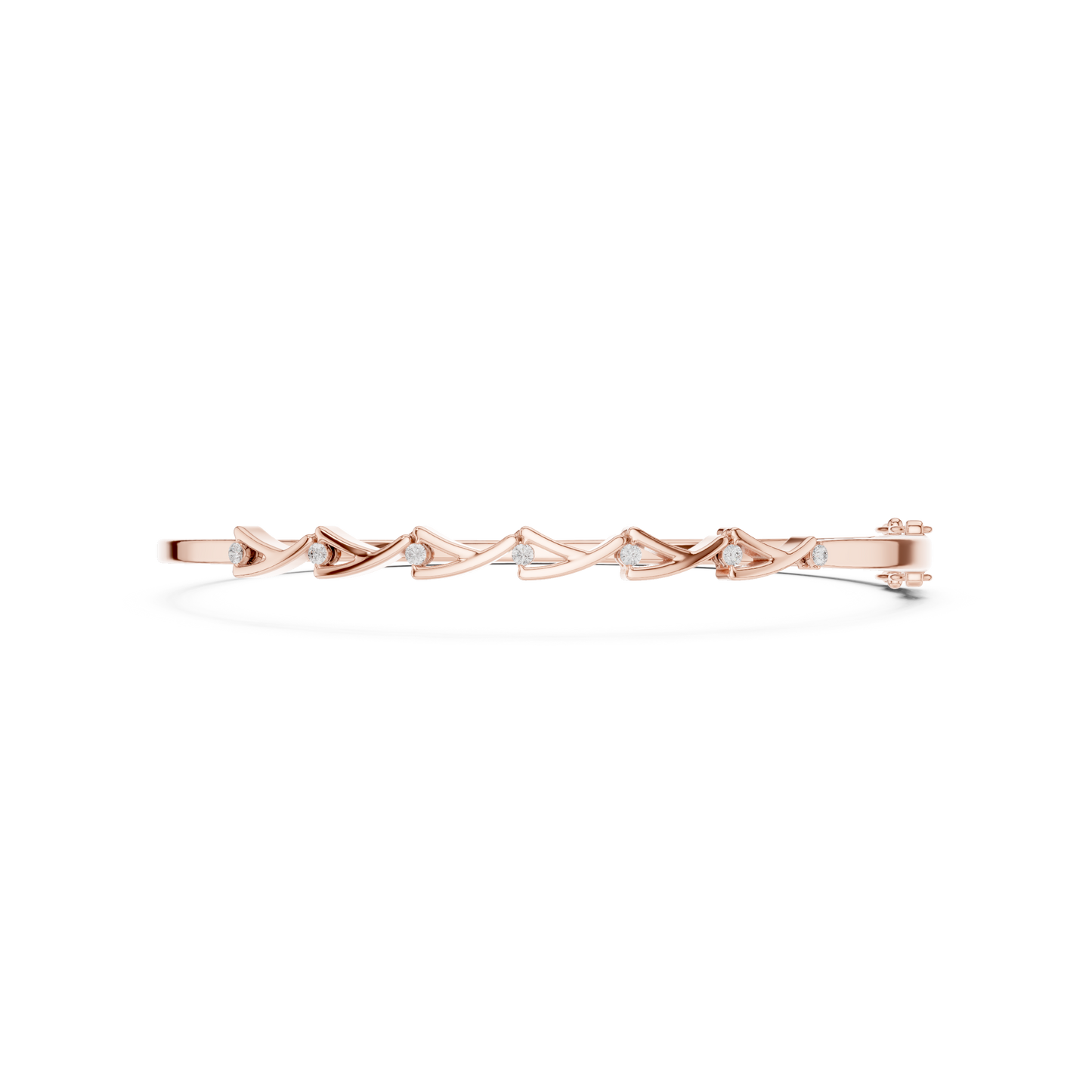 0.09CTW Intertwined Infinity Wave Diamond Bangle Bracelet - Yellow Gold