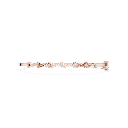 0.09CTW Intertwined Infinity Wave Diamond Bangle Bracelet - Yellow Gold