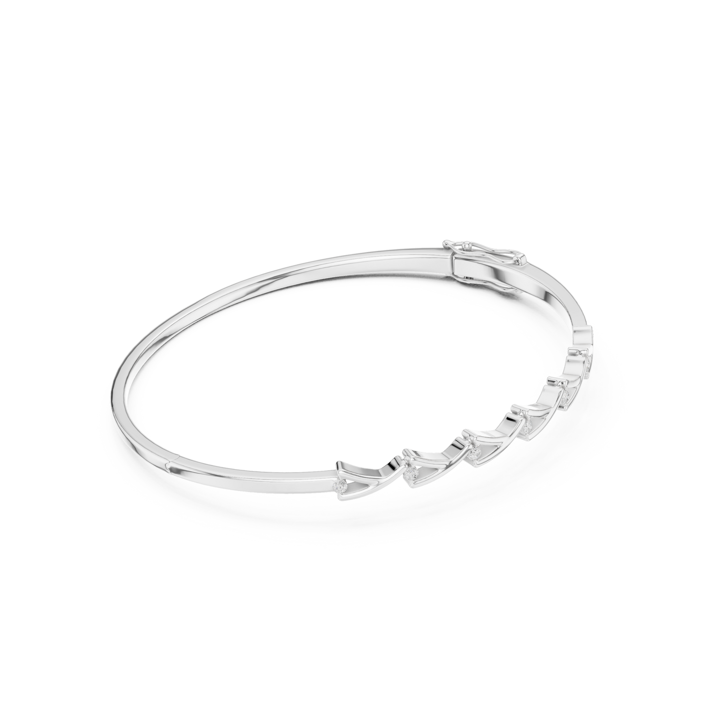 0.09CTW Intertwined Infinity Wave Diamond Bangle Bracelet - Yellow Gold